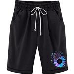Schwarze Elegante High Waist Shorts mit Reißverschluss aus Denim für Damen Größe L für den für den Sommer 