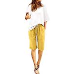 Weiße Y2K Jeans-Bermudas aus Musselin für Damen Größe M für den für den Sommer 