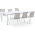 Reduzierte Weiße Gartenmöbelsets & Gartengarnituren aus Aluminium ausziehbar 7-teilig 