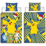 Bunte Pokemon Pikachu Bettwäsche Sets & Bettwäsche Garnituren aus Baumwolle maschinenwaschbar 135x200 für den für den Frühling 