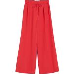 Rote Unifarbene Leinenhosen mit Reißverschluss aus Leinen für Damen Größe M 