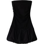 Schwarze Ärmellose Mini Schulterfreie Minikleider & kurze Kleider mit Volants aus Polyamid für Damen Größe L 