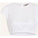 Weiße Kurzärmelige BERWIN & WOLFF Transparente Blusen & durchsichtige Blusen durchsichtig aus Baumwolle für Damen Größe M 