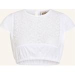 Reduzierte Weiße Kurzärmelige BERWIN & WOLFF Transparente Blusen & durchsichtige Blusen durchsichtig aus Baumwolle für Damen Größe M 