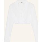 Weiße BERWIN & WOLFF V-Ausschnitt Festliche Blusen aus Spitze für Damen Größe M 