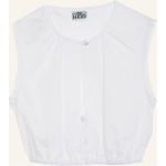 Weiße Ärmellose BERWIN & WOLFF Transparente Blusen & durchsichtige Blusen durchsichtig aus Spitze für Damen Größe S 
