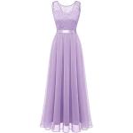Lavendelfarbene Elegante Lange Abendkleider aus Chiffon für Damen Größe XL 