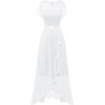 Weiße Elegante Langärmelige Maxi Lange Abendkleider aus Chiffon für Damen Größe XS 