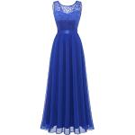 Royalblaue Elegante Lange Abendkleider aus Chiffon für Damen Größe S für Partys 