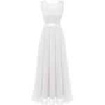 Reduzierte Weiße Elegante Lange Abendkleider aus Chiffon für Damen Größe L für Partys 
