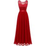 Rote Elegante Lange Abendkleider aus Chiffon für Damen Größe L für den für den Sommer 