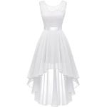 Reduzierte Weiße Elegante Ärmellose Chiffon-Abendkleider aus Chiffon für Damen Größe S für den für den Sommer 