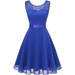 Royalblaue Elegante Ärmellose Chiffon-Abendkleider aus Chiffon für Damen Größe 3 XL für Partys 