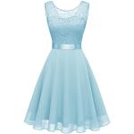 Blaue Elegante Ärmellose Chiffon-Abendkleider aus Chiffon für Damen Größe XL für Partys 