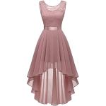 Reduzierte Rosa Elegante Ärmellose Chiffon-Abendkleider aus Chiffon für Damen Größe L für Brautjungfern für den für den Sommer 