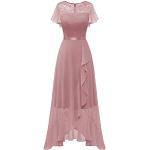 Rosa Elegante Kurze Abendkleider aus Chiffon für Damen Größe M zur Hochzeit für den für den Sommer 