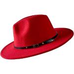 Rote Trilbies & Fedora-Hüte aus Filz 58 maschinenwaschbar für Herren Größe XL für den für den Winter 