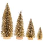 Goldene 12 cm Künstliche Weihnachtsbäume mit Landschafts-Motiv aus Sisal zum Hängen 