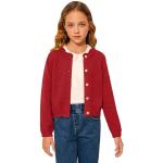 Rote Elegante Langärmelige Rundhals-Ausschnitt Kinderübergangsjacken für Mädchen für den für den Herbst 