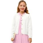 Weiße Elegante Langärmelige Rundhals-Ausschnitt Kinderübergangsjacken für Mädchen Größe 110 für den für den Herbst 