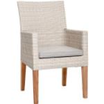 Alabasterfarbene Moderne Best Möbel Korbsessel aus Teak Höhe 0-50cm 