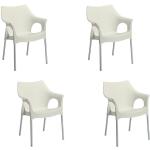 Elfenbeinfarbene Moderne Gartenstühle & Balkonstühle aus Polyrattan stapelbar Breite 50-100cm, Höhe 0-50cm, Tiefe 50-100cm 