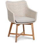 Alabasterfarbene Moderne Best Möbel Korbsessel aus Teak Höhe 0-50cm 