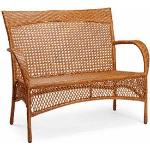 Braune Best Möbel Madelene 2-Sitzer-Gartenbänke mit Armlehne Breite 100-150cm, Höhe 0-50cm, Tiefe 50-100cm 