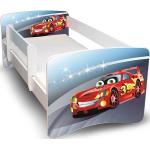 Weiße Cars Betten mit Matratze aus Holz 