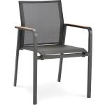Anthrazitfarbene Moderne Best Möbel Gartenstühle Metall aus Teakholz rostfrei Breite 50-100cm, Höhe 0-50cm, Tiefe 50-100cm 
