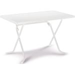 Weiße Best Möbel Primo Rechteckige Gartentische mit Schirmloch ausziehbar Breite 100-150cm, Höhe 50-100cm, Tiefe 50-100cm 