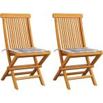 Graue Teakholz-Gartenstühle aus Massivholz klappbar Breite 0-50cm, Höhe 50-100cm, Tiefe 50-100cm 2-teilig 