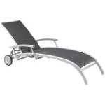 Silberne Best Möbel Sonnenliegen & Gartenliegen aus Aluminium klappbar Höhe 0-50cm 