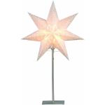 Best Season - Tischlampe Weihnachtsstern Sensy von Star Trading, 3D Papierstern Weihnachten in Weiß mit Metall-Fuß, Dekostern Tischleuchte mit Kabelschalter, E14, Höhe: 55cm