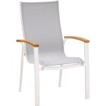 Weiße Best Möbel Gartenstühle Metall pulverbeschichtet aus Teakholz stapelbar Breite 100-150cm, Höhe 0-50cm, Tiefe 50-100cm 