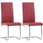 Bordeauxrote Freischwinger Stühle aus Kunstleder Breite 0-50cm, Höhe 100-150cm, Tiefe 50-100cm 2-teilig 