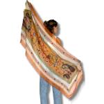 Orange Bestickte Pashmina-Schals aus Wolle für Damen für den für den Sommer 