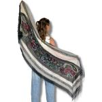Schwarze Bestickte Pashmina-Schals aus Wolle für Damen für den für den Sommer 