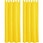 Gelbe Unifarbene Schiebegardinen mit Schlaufen matt aus Satin blickdicht 2-teilig 