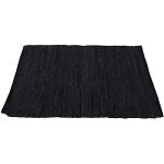 Schwarze Runde Flickenteppiche 150 cm aus Leder Handwäsche 