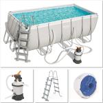 Graue Bestway Inflatables Frame Rechteckige Stahlwandpools & Frame Pools aus PVC 