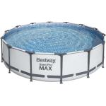 Bestway Frame-Pool Komplettset "Steel Pro Max" Ø 4,27 m Innenverkleidung in Kieselmosaik-Optik
