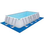 Bestway Power Steel Frame Pool Komplett-Set mit Sandfilteranlage 549 x 274 x 122 cm, leicht grau, eckig