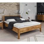 Braune Basilicana Rechteckige Französische Doppelbetten geölt aus Massivholz 180x210 