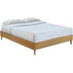 Reduzierte Minimalistische Miliboo Betten mit Bettkasten furniert aus Massivholz mit Stauraum 160x200 