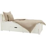 Weiße Romantische Betten Landhausstil lackiert aus Massivholz mit Schublade 90x200 