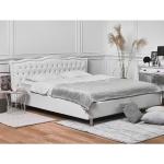 Silberne Gesteppte Beliani Metz Betten mit Bettkasten matt aus Kunstleder mit Stauraum 180x200 