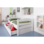 Weiße Moderne STEINER Betten mit Bettkasten lackiert aus Massivholz mit Schublade 90x200 
