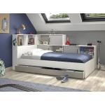 Schwarze Skandinavische Kauf-Unique Betten mit Matratze aus Holz mit Schublade 90x200 