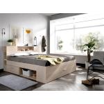 Beige Kauf-Unique Bio Betten mit Matratze aus Holz mit Schublade 140x190 